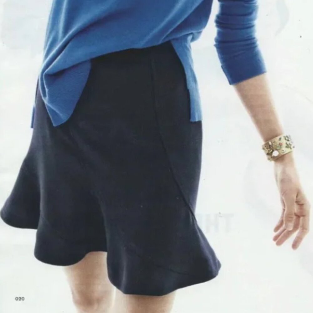 New J Crew Flutter Mini Skirt Size 10 Navy Blue Perfect Condition